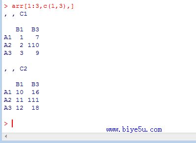 R語言中使用向量的方法訪問數組中的元素