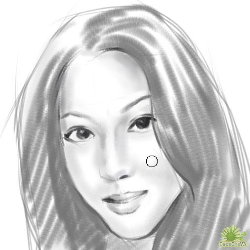 painter手繪女孩頭像素描